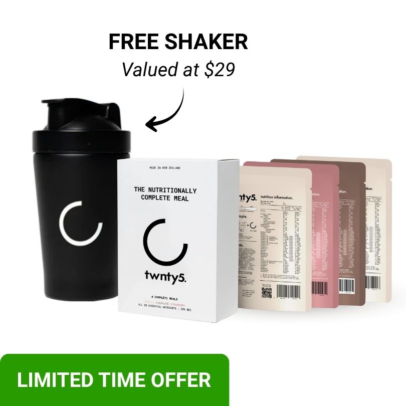 Starter Bundle | FREE Shaker & 4x Nutritionally Complete High Protein Meals | 26 Nutrients incl Magnesium, Iron, Vitamin D | Gluten, Soy & Dairy Free | Twnty5